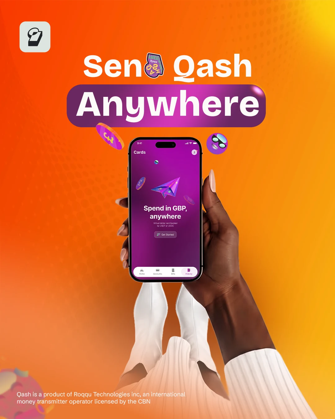 Sending money anywhere with the QASH app