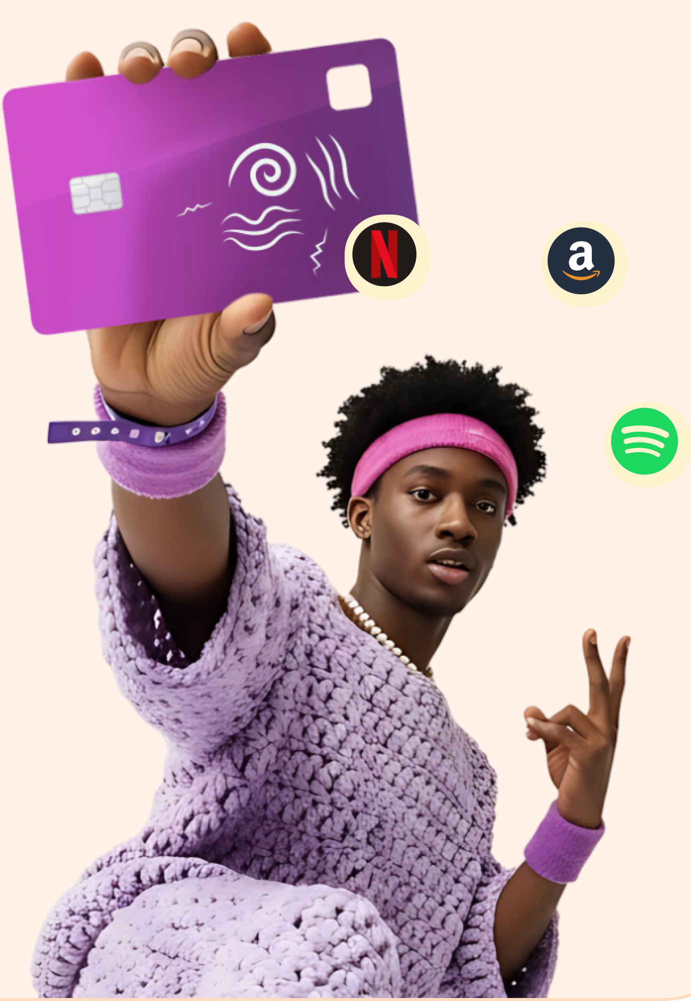 Customer holding a Qash virtual dollar card