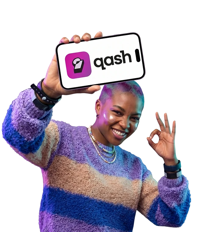 Qash app support chat on a phone