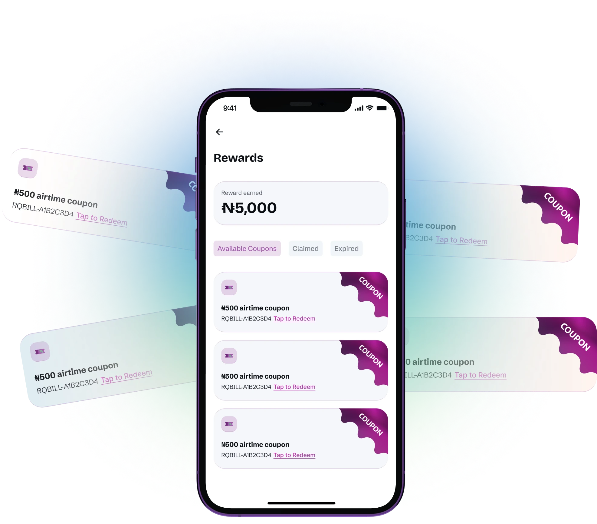 Rewards feature on the Qash app